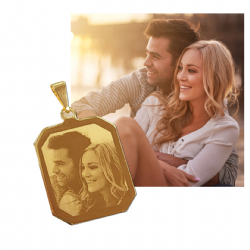 Pingente personalizado com foto folheado a ouro SAF02