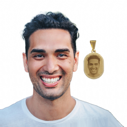 Pingente personalizado com foto folheado a ouro SAF07