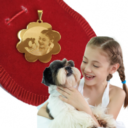 Pingente personalizado com foto folheado a ouro SAF09