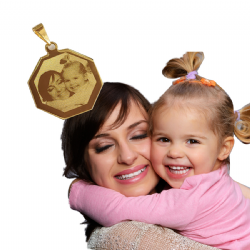 Pingente personalizado com foto folheado a ouro SAF26