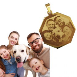 Pingente personalizado com foto folheado a ouro SAF08