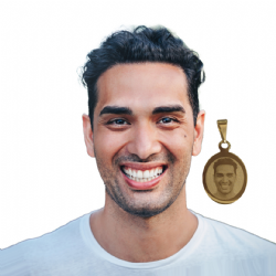 Pingente personalizado com foto folheado a ouro SAF33