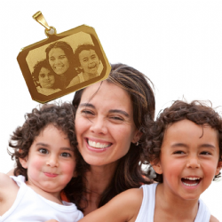 Pingente personalizado com foto folheado a ouro SAF35