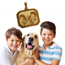 Pingente personalizado com foto folheado a ouro SAF36