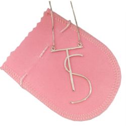Colar Pingente De Prata 925 Letras, Iniciais TS Corr 45cm