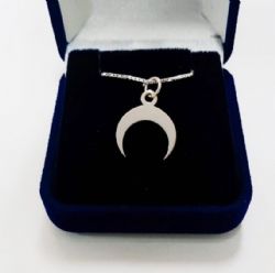 Colar Pingente de prata 925 Lua Invertida