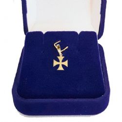 Pingente De Ouro 18 Quilates Cruz de Malta 1cm Ls