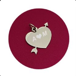 Pingente De Prata Cupido Com Iniciais,Nomes,Data