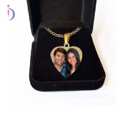 Colar Pingente Folheado a Ouro Com Foto Colorida Corr 45cm