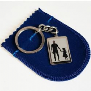 Chaveiro personalizado com foto em A�o Inoxid�vel Pai Com Filha E Frase No Verso sa01