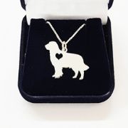 Colar pingente Golden retriever prata 925