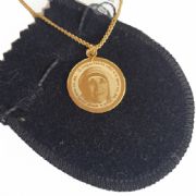 Colar Pingente Folheado a Ouro Madre Teresa de Calcut�