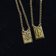 Escapul�rio em A�o Folheado a Ouro Corinthians e CP SAFSC21