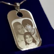 Colar Pingente Tag Com Foto Prata 925